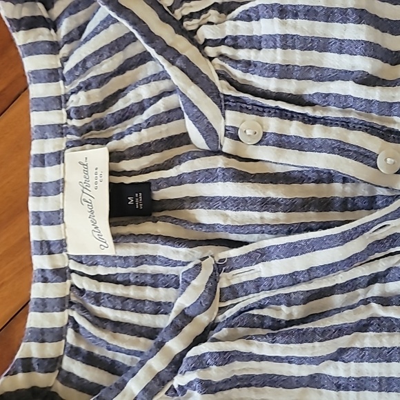 Universal Thread Target cotton boho blue white striped button top blouse shirt - Picture 5 of 6
